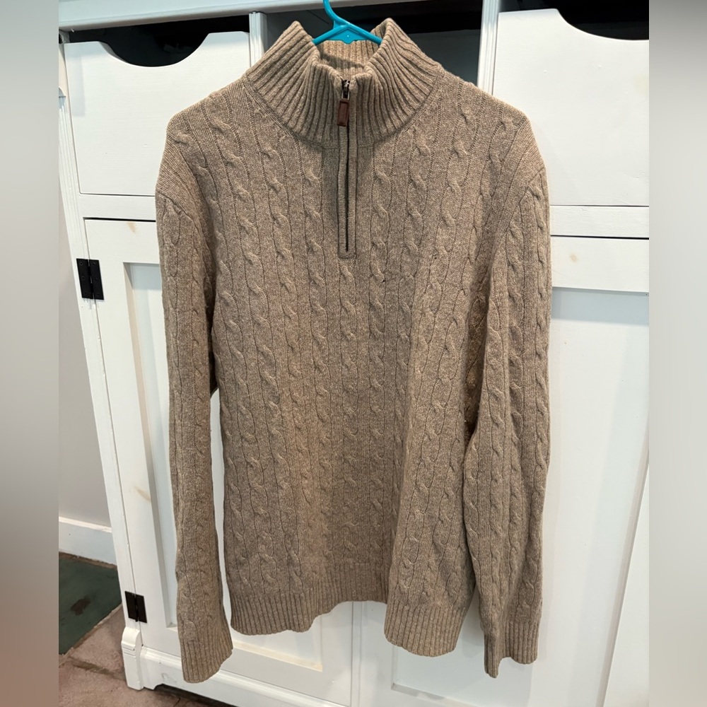 J. Crew Men's Brown full zip Zip-Up Sweater